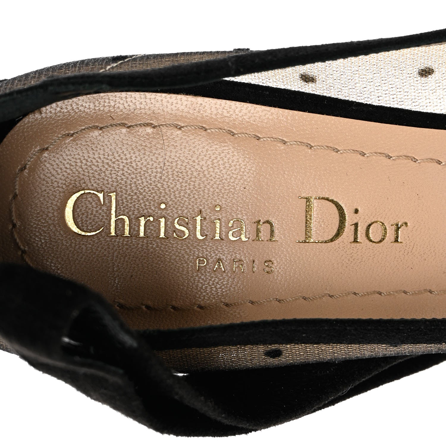Christian Dior Suede Calfskin Plumetis Lovely-D Ankle Wrap Pumps 37 Black 14 of 16
