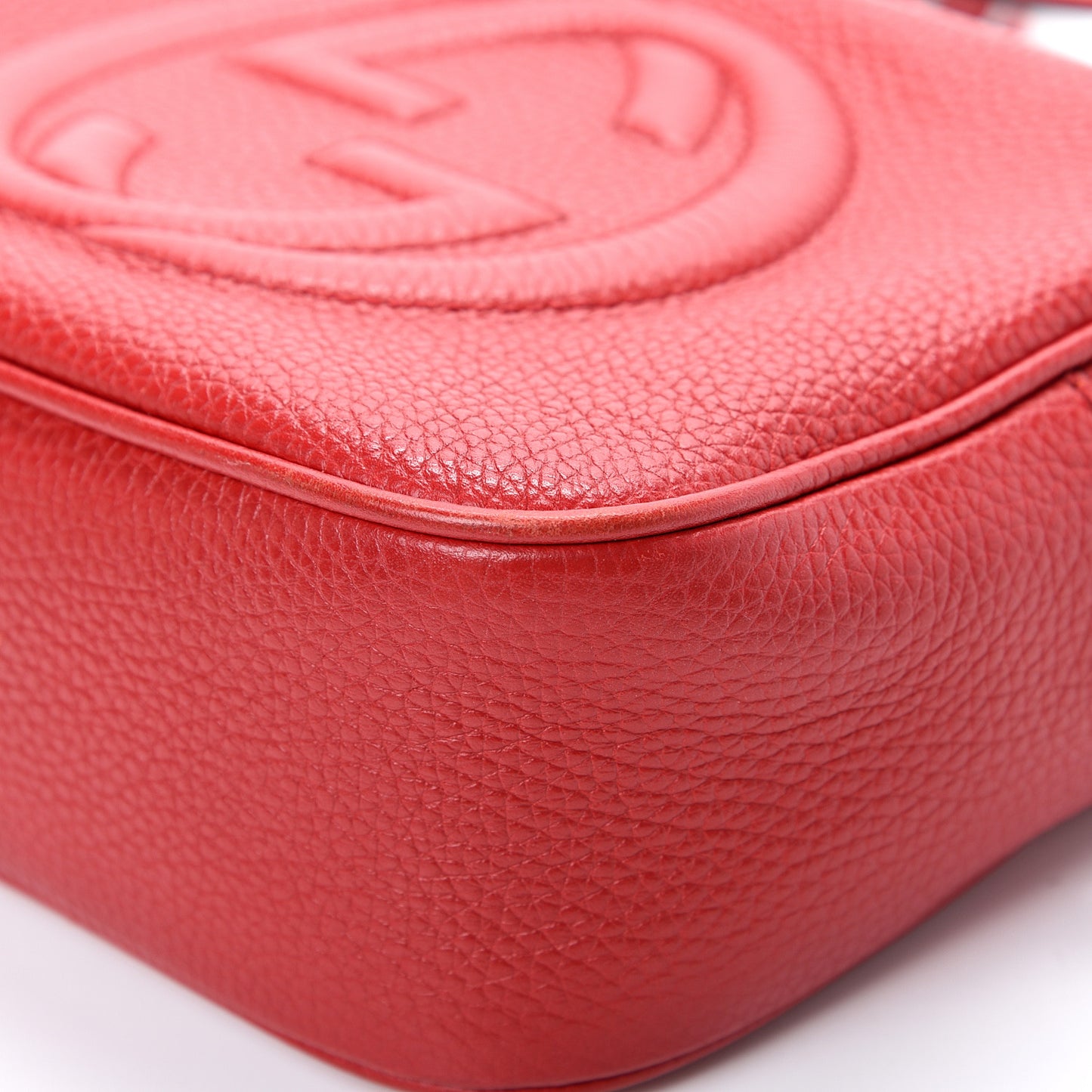 Pebbled Calfskin Small Soho Disco Bag Tabasco Red