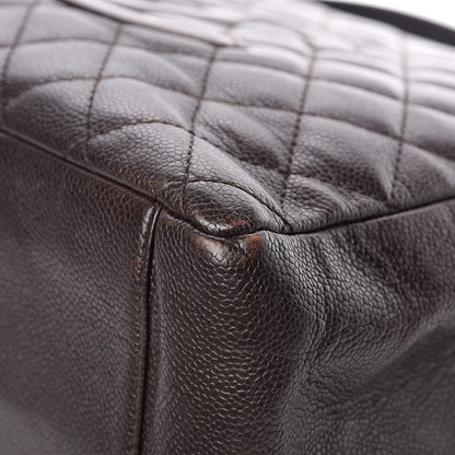 Chanel Caviar Quilted Grand Shopping Tote GST Dark Brown 12 of 19