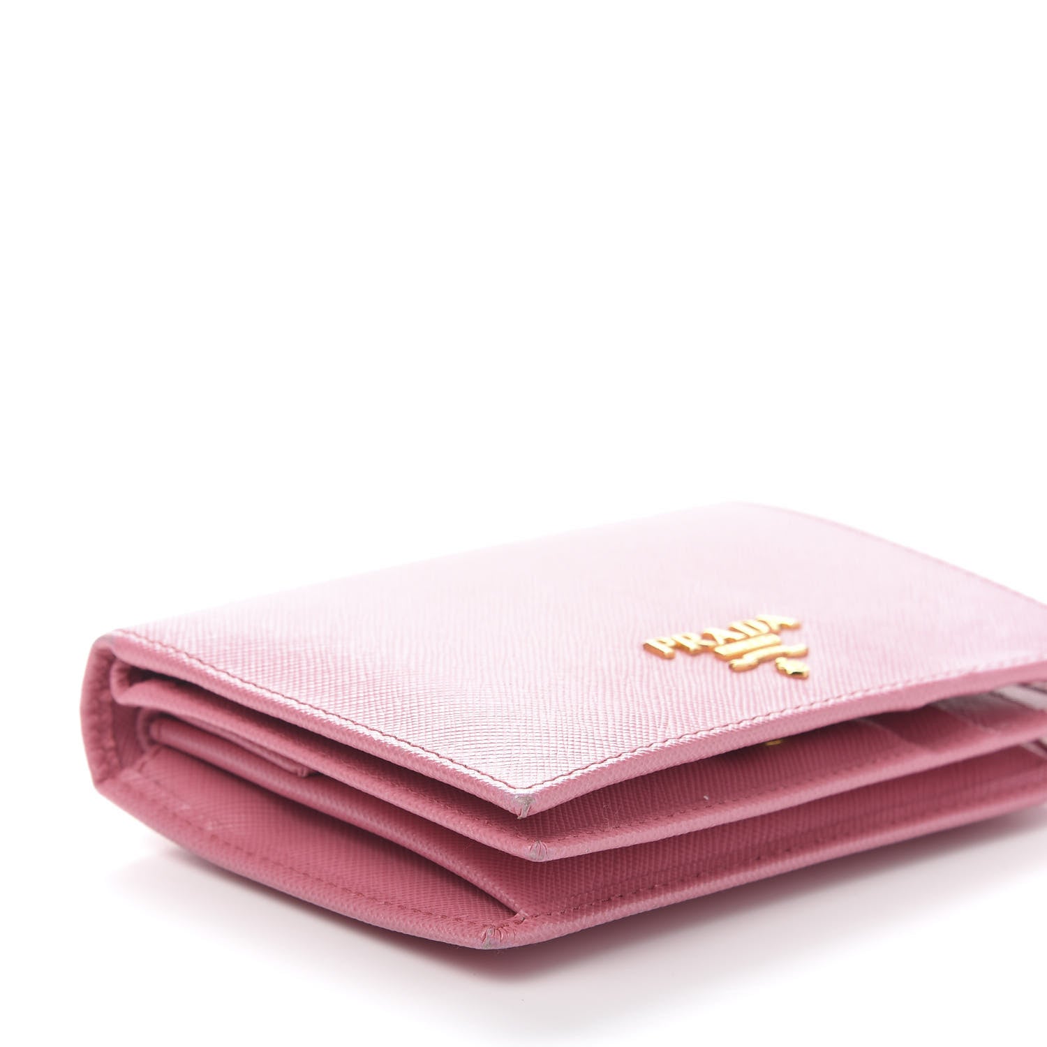 Prada Saffiano Metal Bi-Fold Wallet Begonia 9 of 10