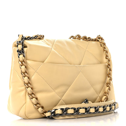 Chanel Lambskin Quilted Medium Chanel 19 Flap Yellow 3 of 12