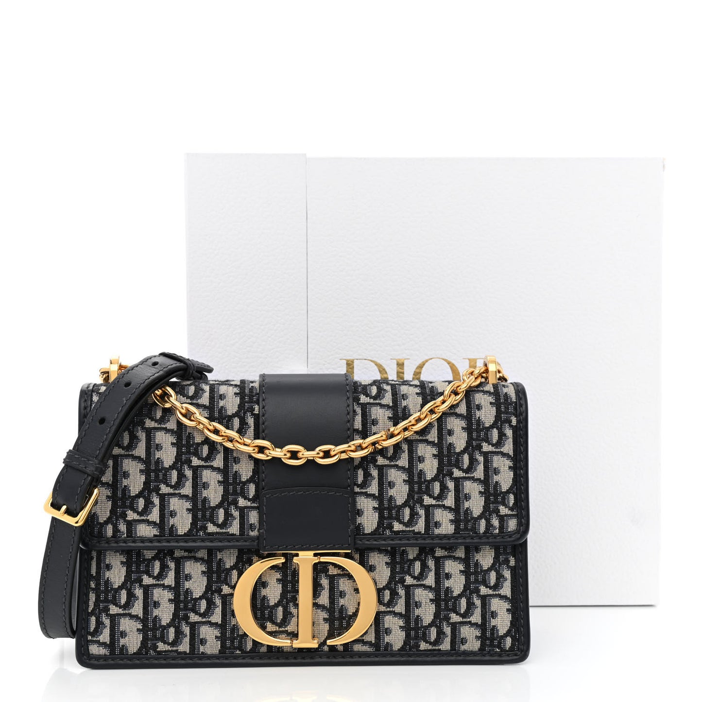 Oblique 30 Montaigne Chain Flap Bag Blue