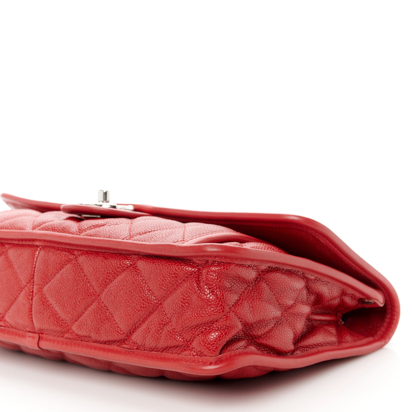 Caviar Quilted Medium French Riviera Flap Red