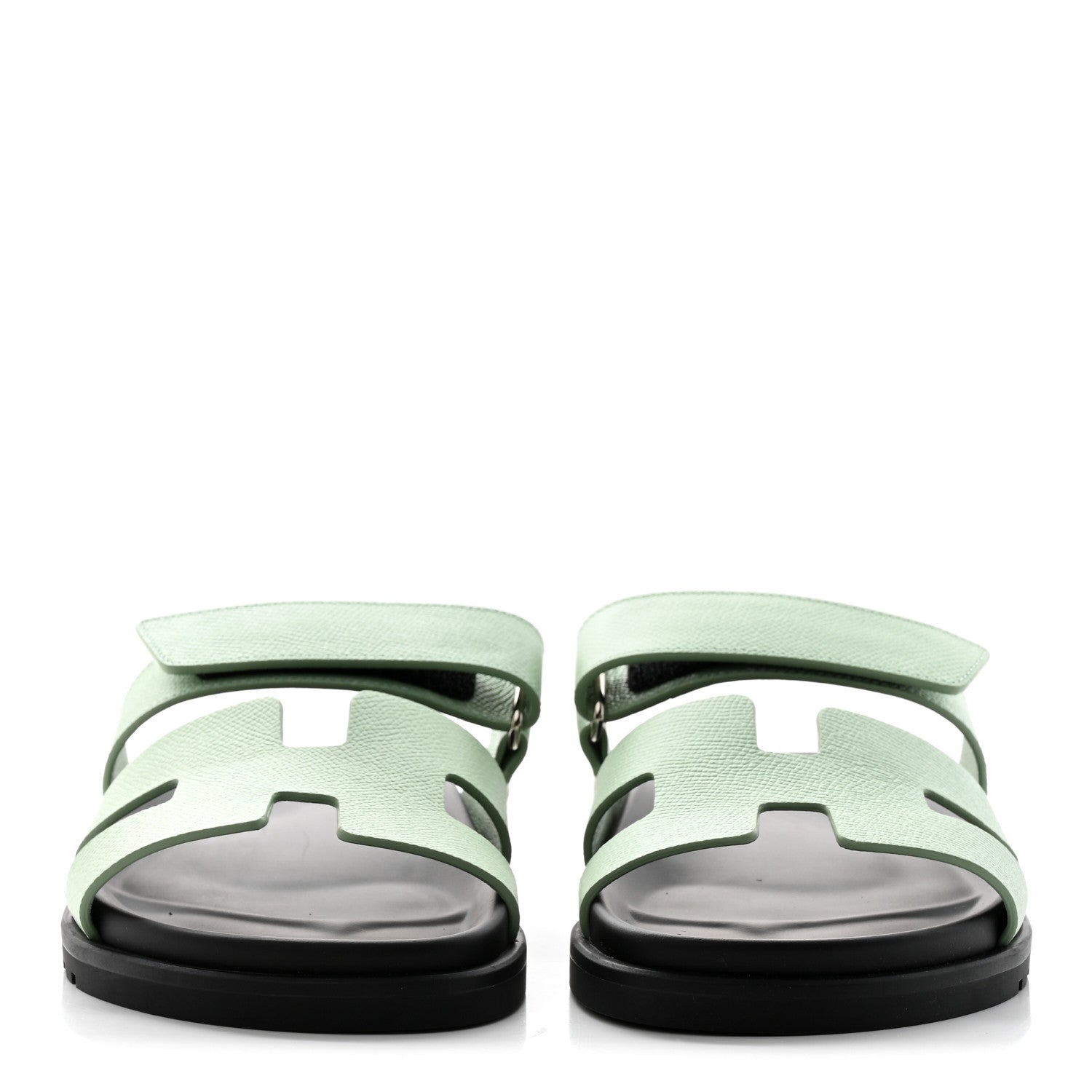 Hermes Epsom Womens Chypre Sandals 37 Vert Jade 2 of 10