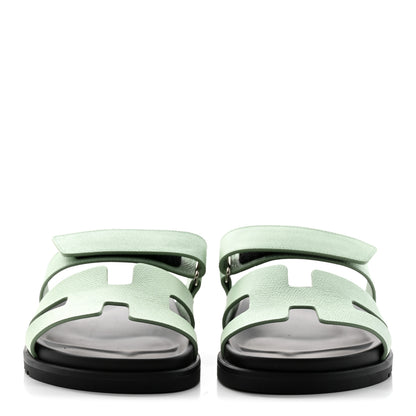 Hermes Epsom Womens Chypre Sandals 37 Vert Jade 2 of 10