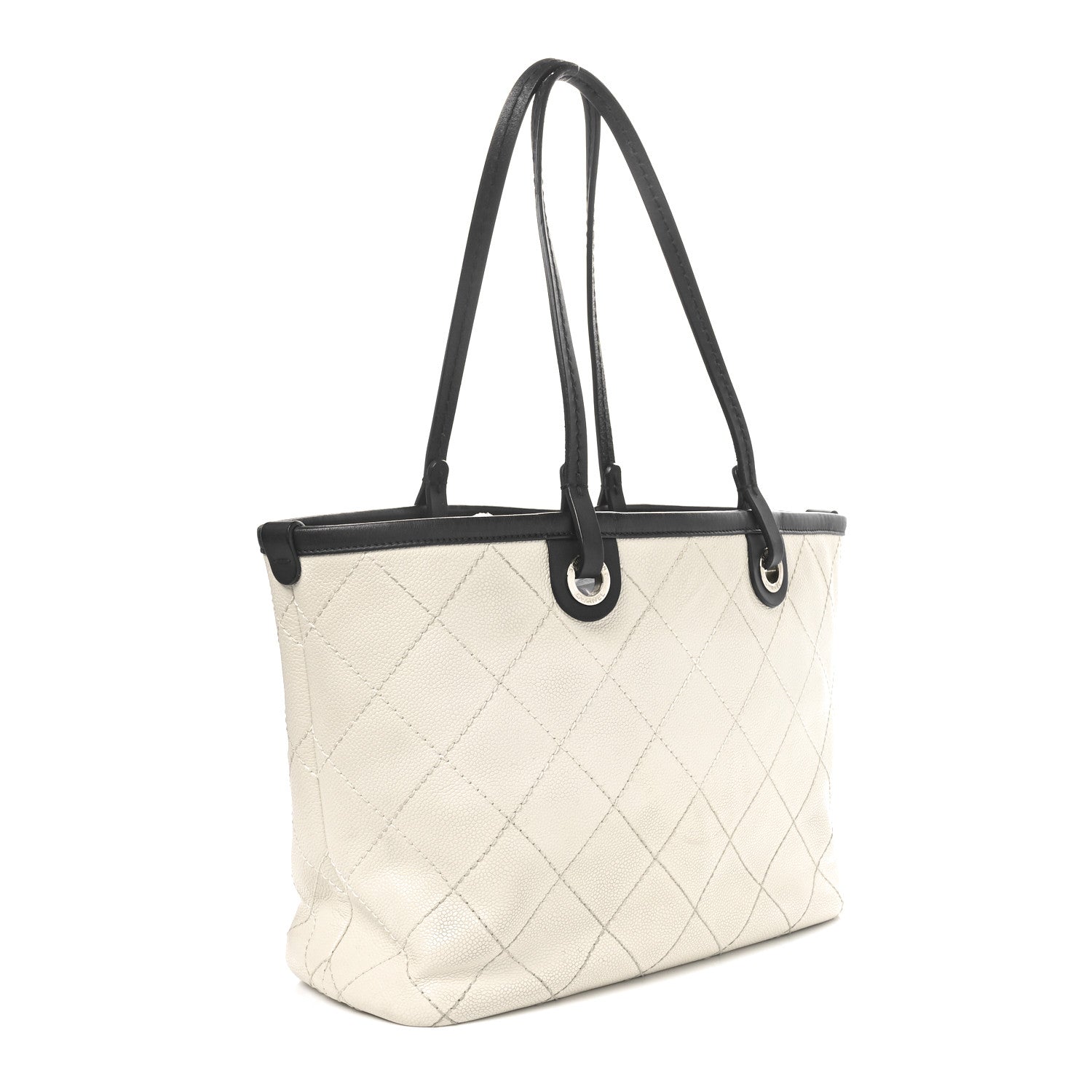 Chanel Grained Calfskin Shopping Fever Tote White 2 of 10