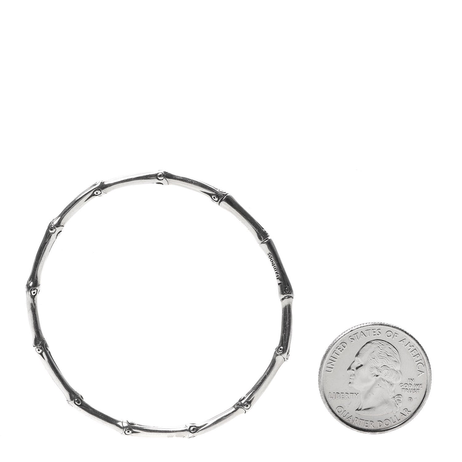 John Hardy Sterling Silver 57mm Bamboo Hoop Earrings 2 of 6