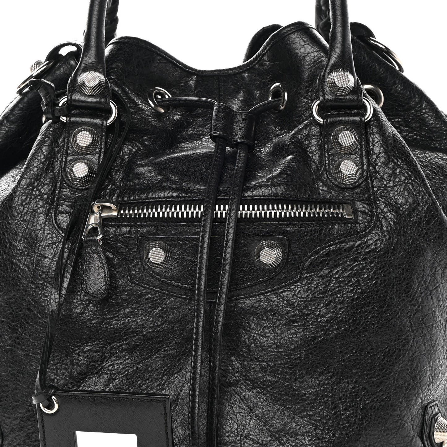 Agneau Giant 12 Silver Hardware Mini Pompon Black