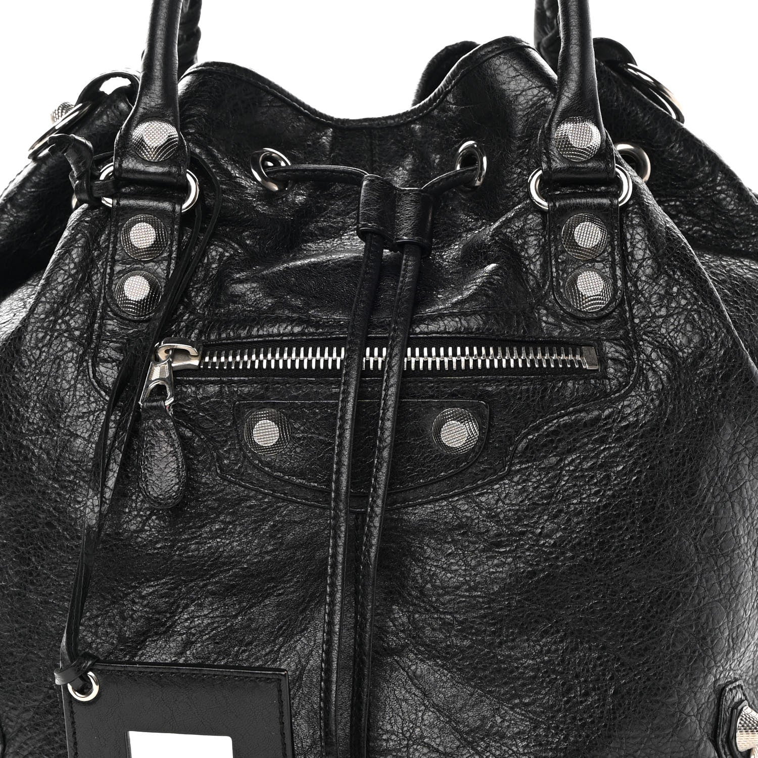 Balenciaga Agneau Giant 12 Silver Hardware Mini Pompon Black 8 of 13