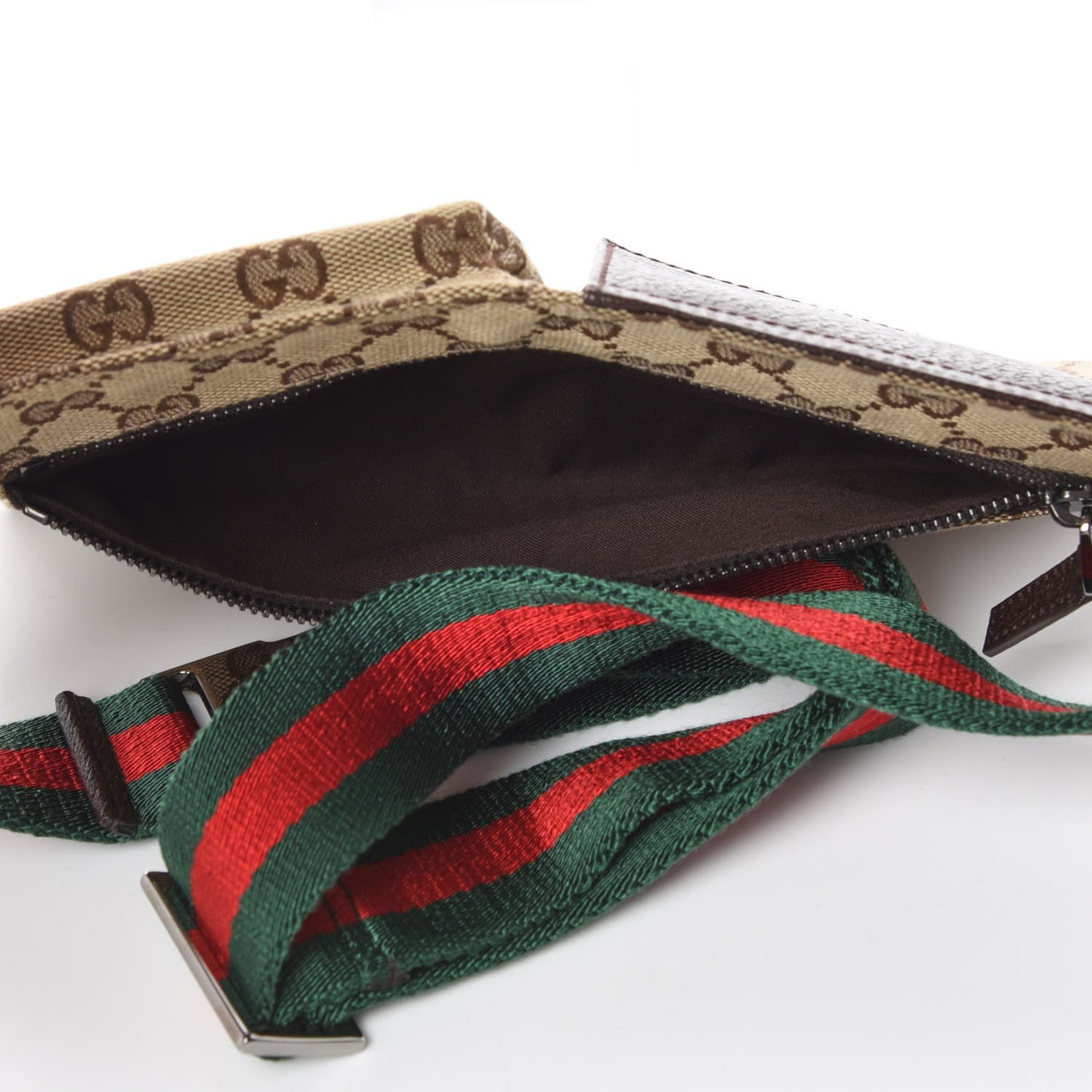 Monogram Web Belt Bag Dark Brown