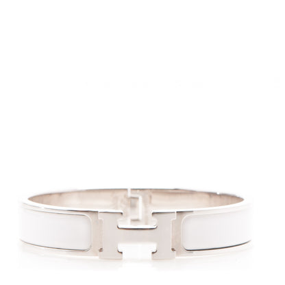 Hermes Enamel Narrow Clic Clac H Bracelet PM White 1 of 7