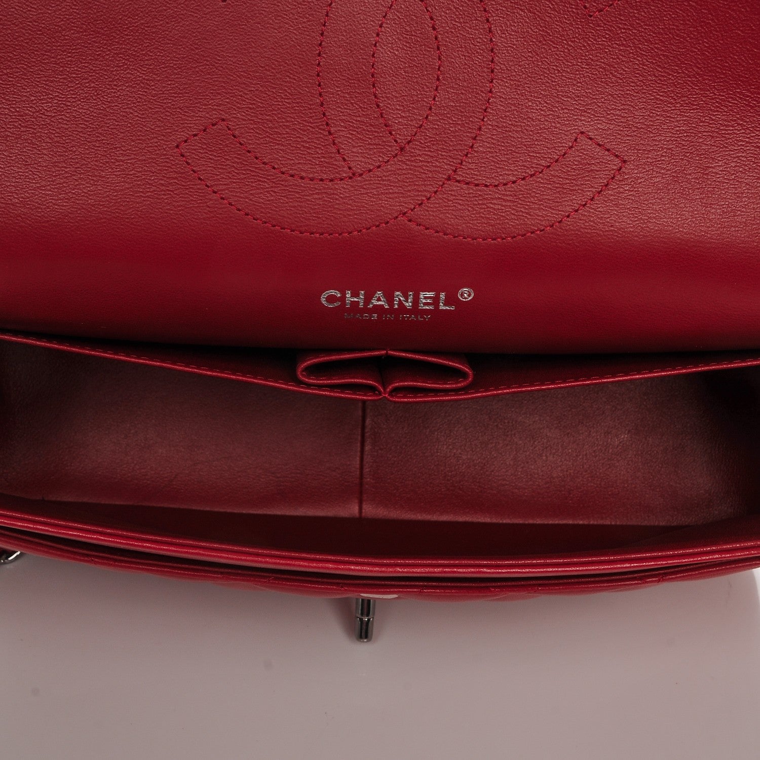 Chanel Lambskin Quilted Jumbo Double Flap Red 5 of 7