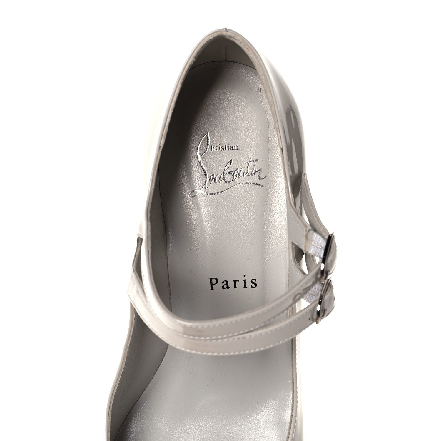Christian Louboutin Patent Miss Jane Mary Janes 55 Pumps 38.5 White 7 of 7