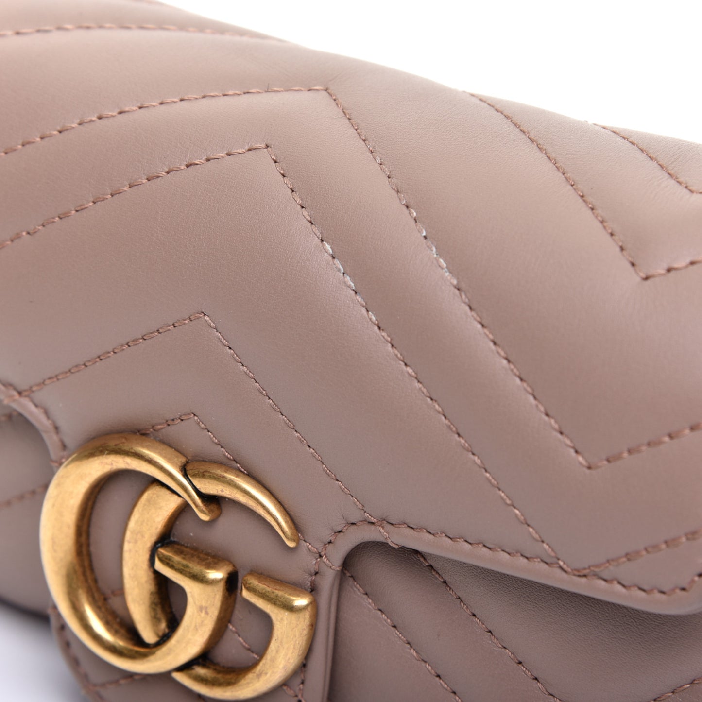 Calfskin Matelasse Super Mini GG Marmont Shoulder Bag Porcelain Rose