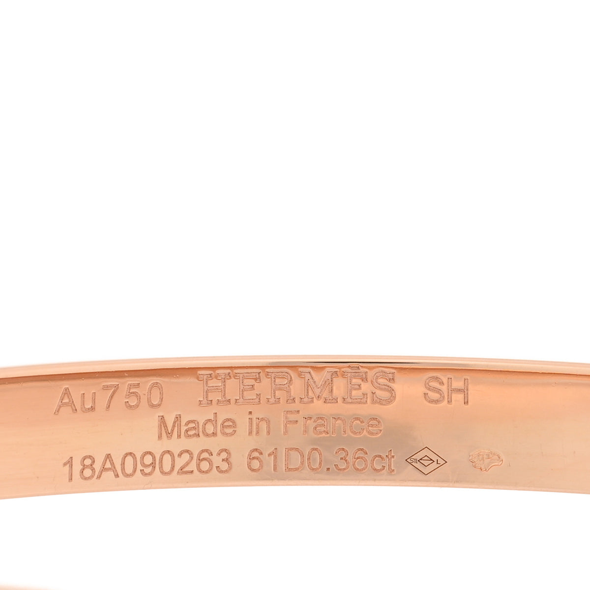 Hermes 18K Rose Gold Diamond PM Kelly Pave Bracelet SH 3 of 4