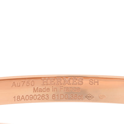 Hermes 18K Rose Gold Diamond PM Kelly Pave Bracelet SH 3 of 4