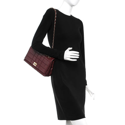 Chanel Caviar Square Stitched Medium Flap Burgundy 2 of 8