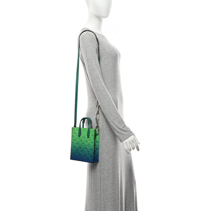 Louis Vuitton Taurillon Illusion Sac Plat XS Bleu Vert 2 of 9