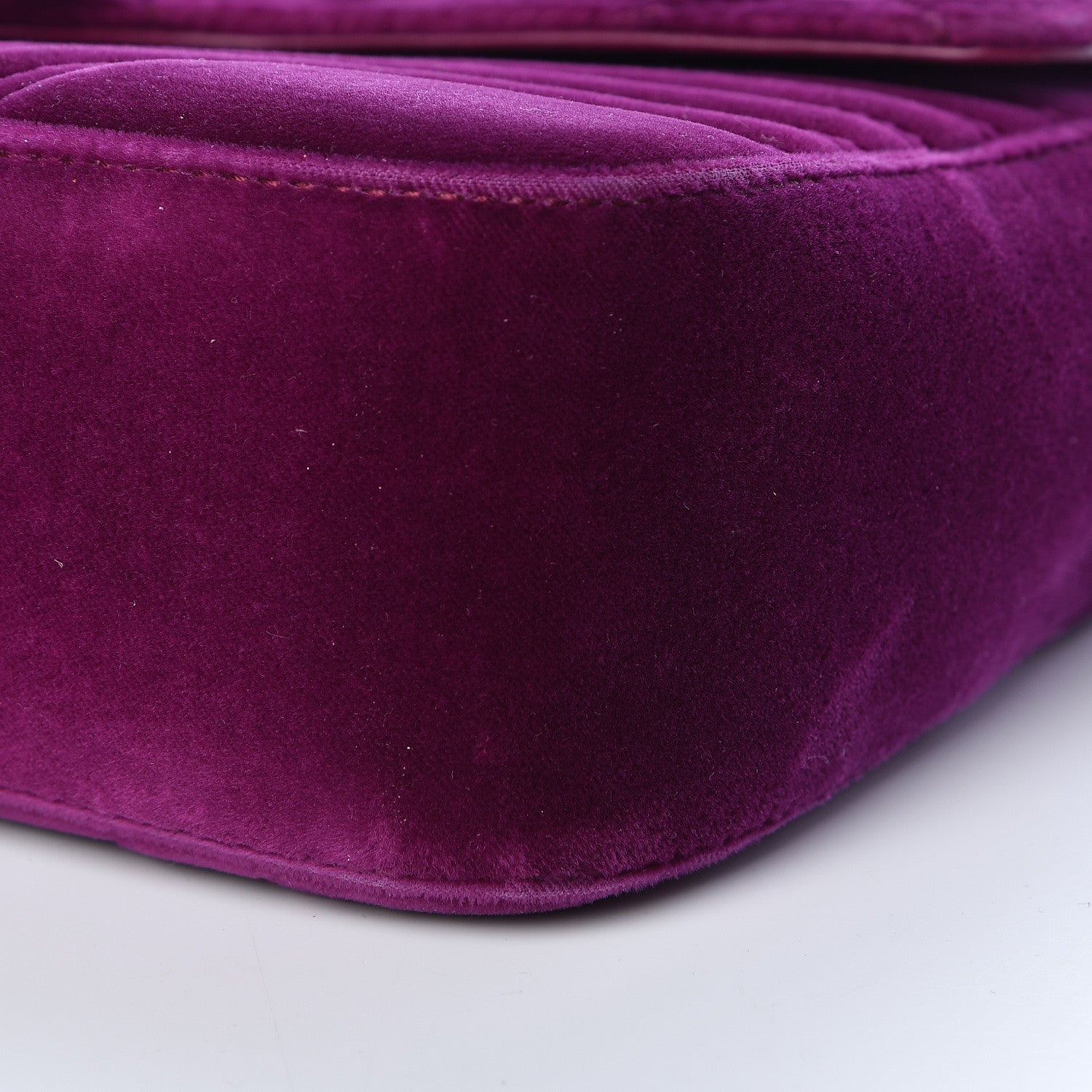 Gucci Velvet Matelasse Medium GG Marmont Shoulder Bag Fuchsia Violet Cyclamen 10 of 12