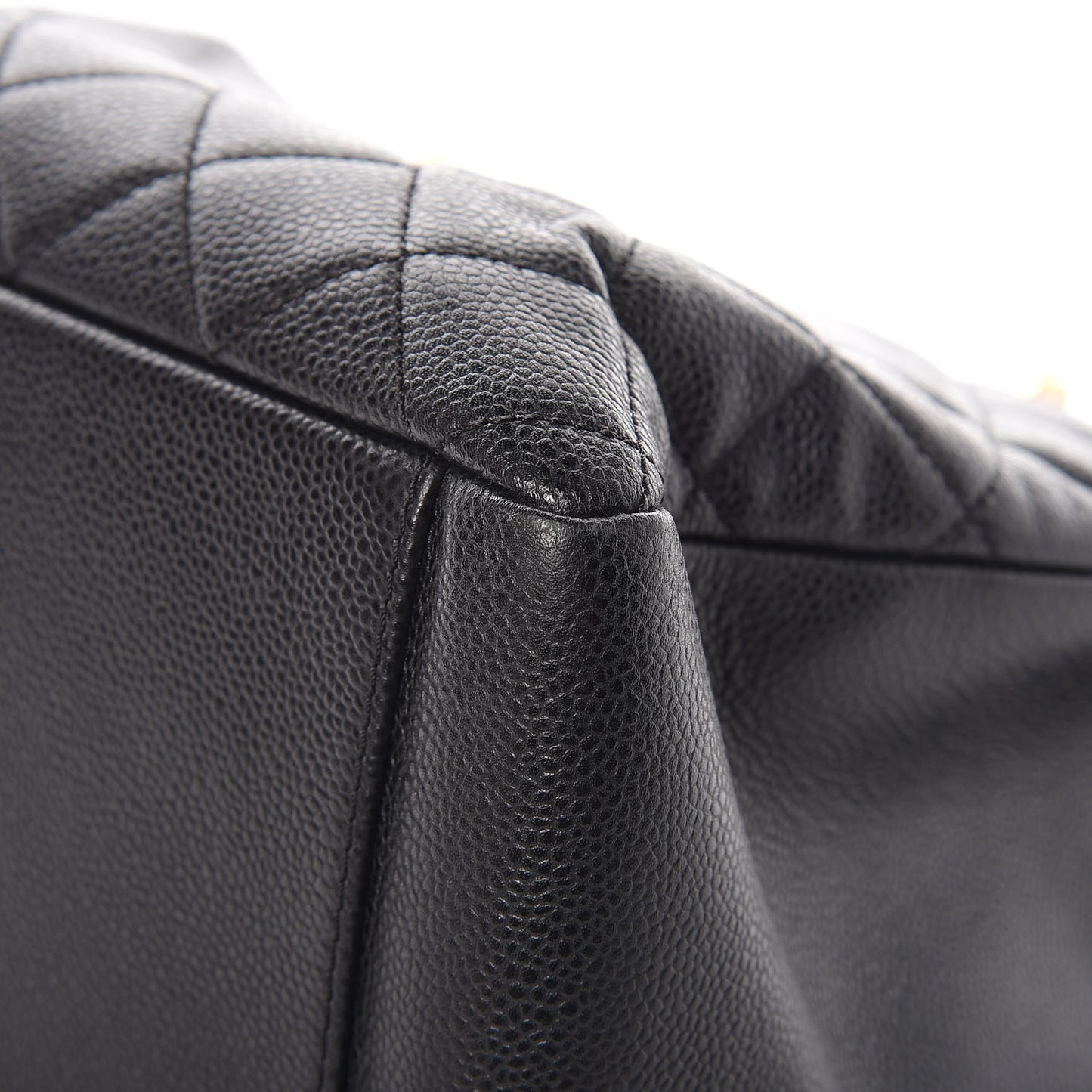 Caviar Quilted Grand Shopping Tote GST Black