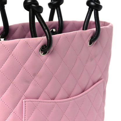 Chanel Calfskin Quilted Medium Cambon Tote Pink Black 11 of 11