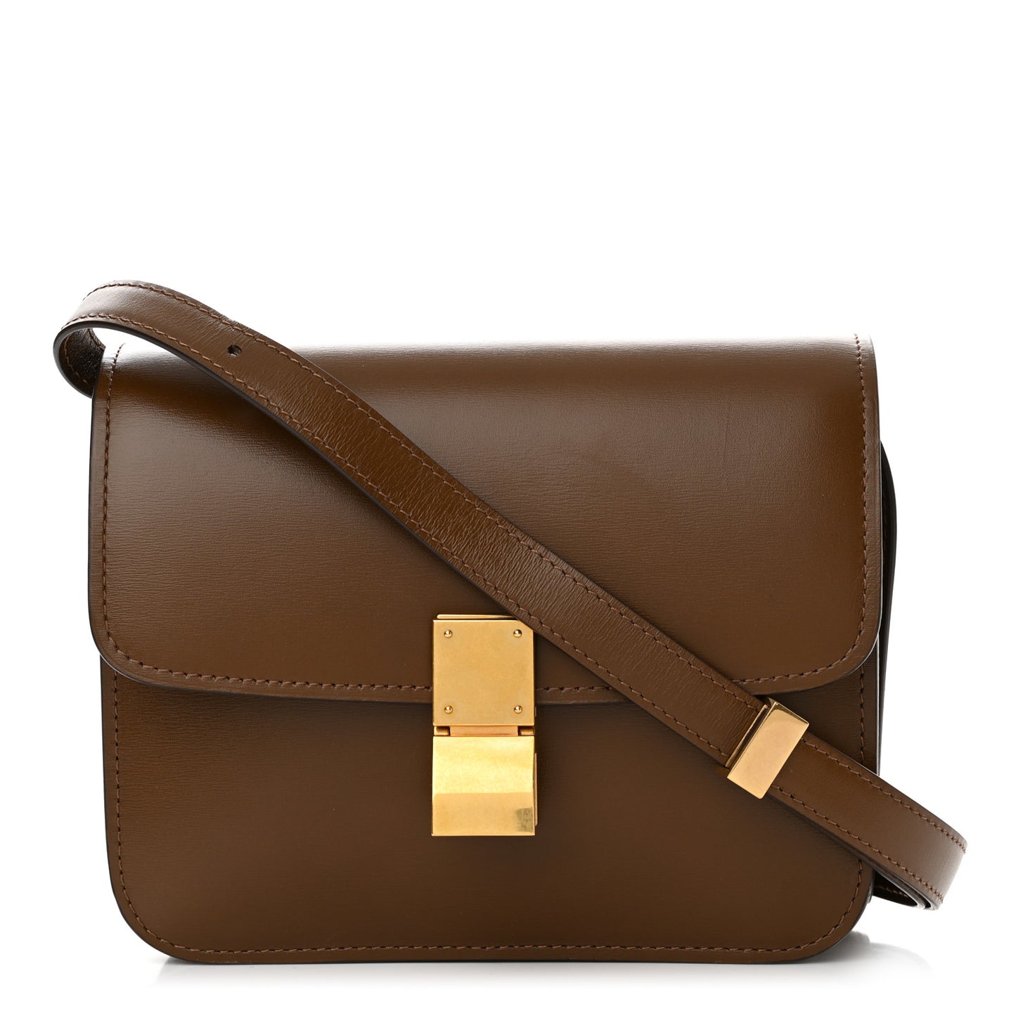 Box Calfskin Teen Classic Box Flap Bag Camel