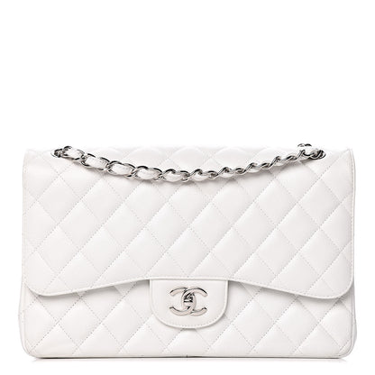 Chanel Caviar Quilted Jumbo Double Flap White 1 of 10