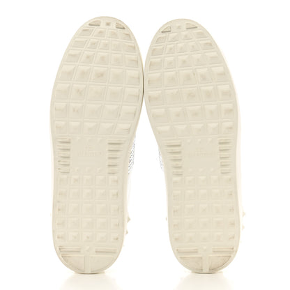 Valentino Garavani Calfskin Crystal Rockstud Open Sneakers 38.5 White Ice 5 of 9