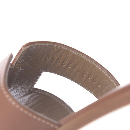 Hermes Box Calfskin Oran Sandals 38 Gold 10 of 11