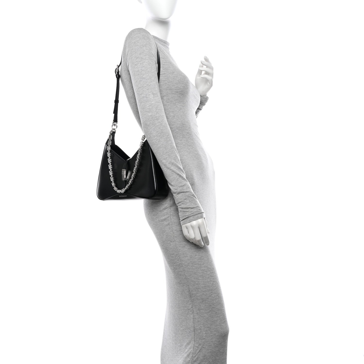Givenchy Box Calfskin Small Zipped Cut Out Shoulder Bag Black 2 of 9