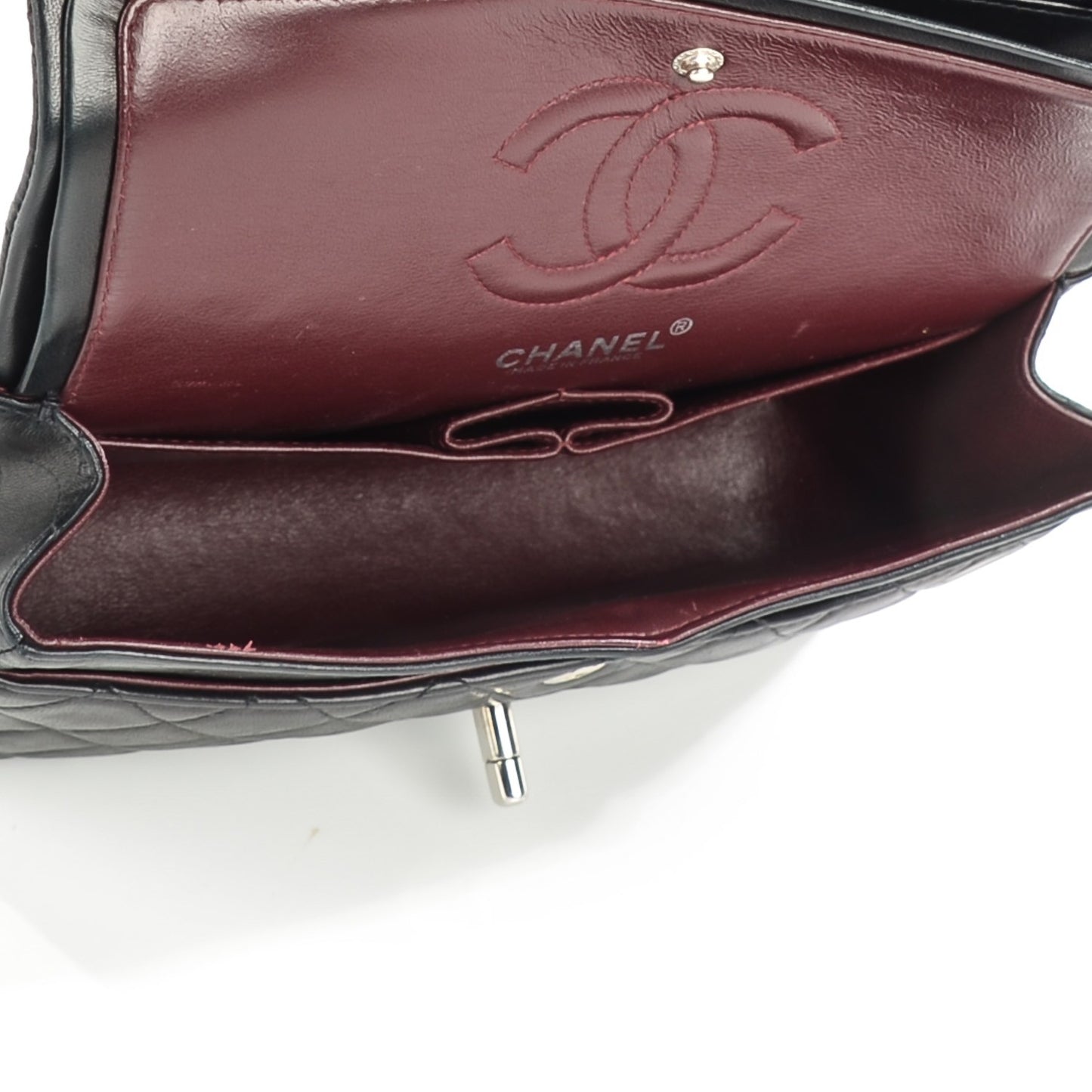 Lambskin Quilted Small Double Flap Black