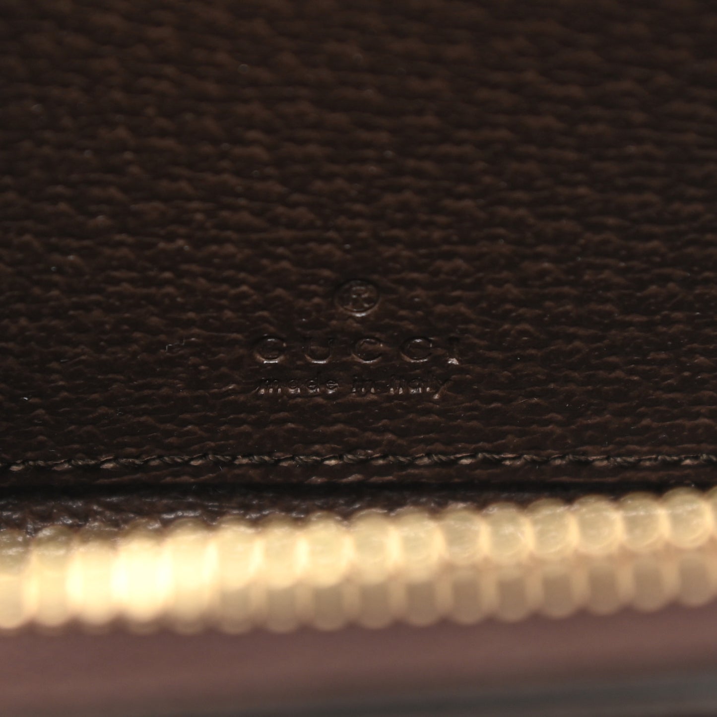 GG Supreme Monogram Textured Dollar Calfskin Web Ophidia Zip Around Card Case Wallet Beige Ebony New Acero