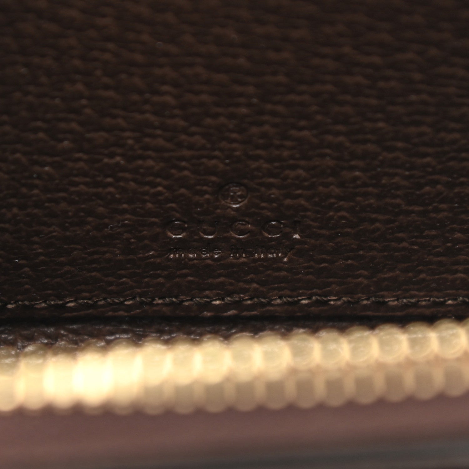 Gucci GG Supreme Monogram Textured Dollar Calfskin Web Ophidia Zip Around Card Case Wallet Beige Ebony New Acero 6 of 8