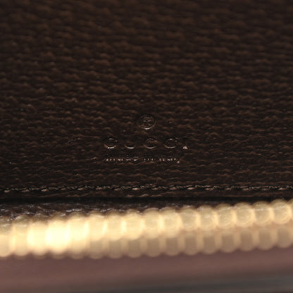Gucci GG Supreme Monogram Textured Dollar Calfskin Web Ophidia Zip Around Card Case Wallet Beige Ebony New Acero 6 of 8
