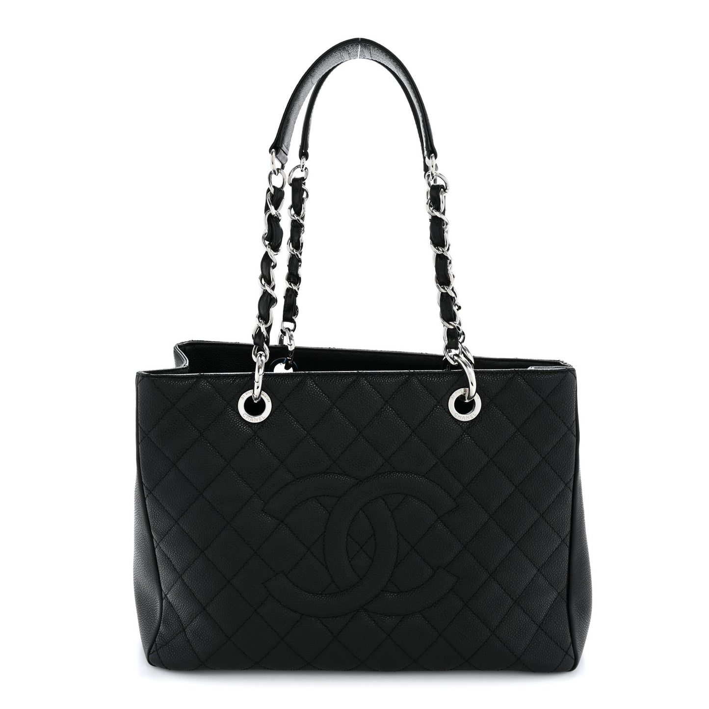 Caviar Quilted Grand Shopping Tote GST Black