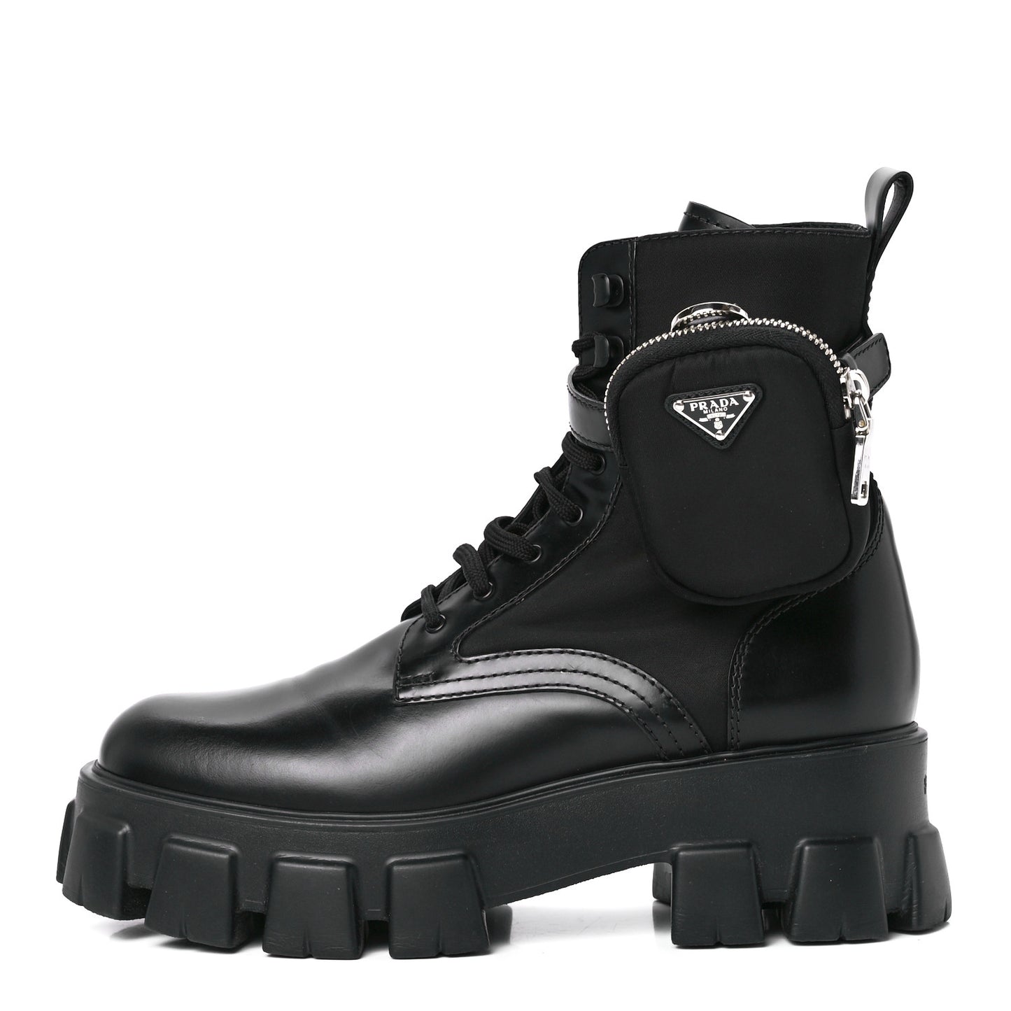 Spazzolato Rois Re-Nylon Metal Triangle Logo Monolith Pouch Pocket 55mm Boots 41 Black