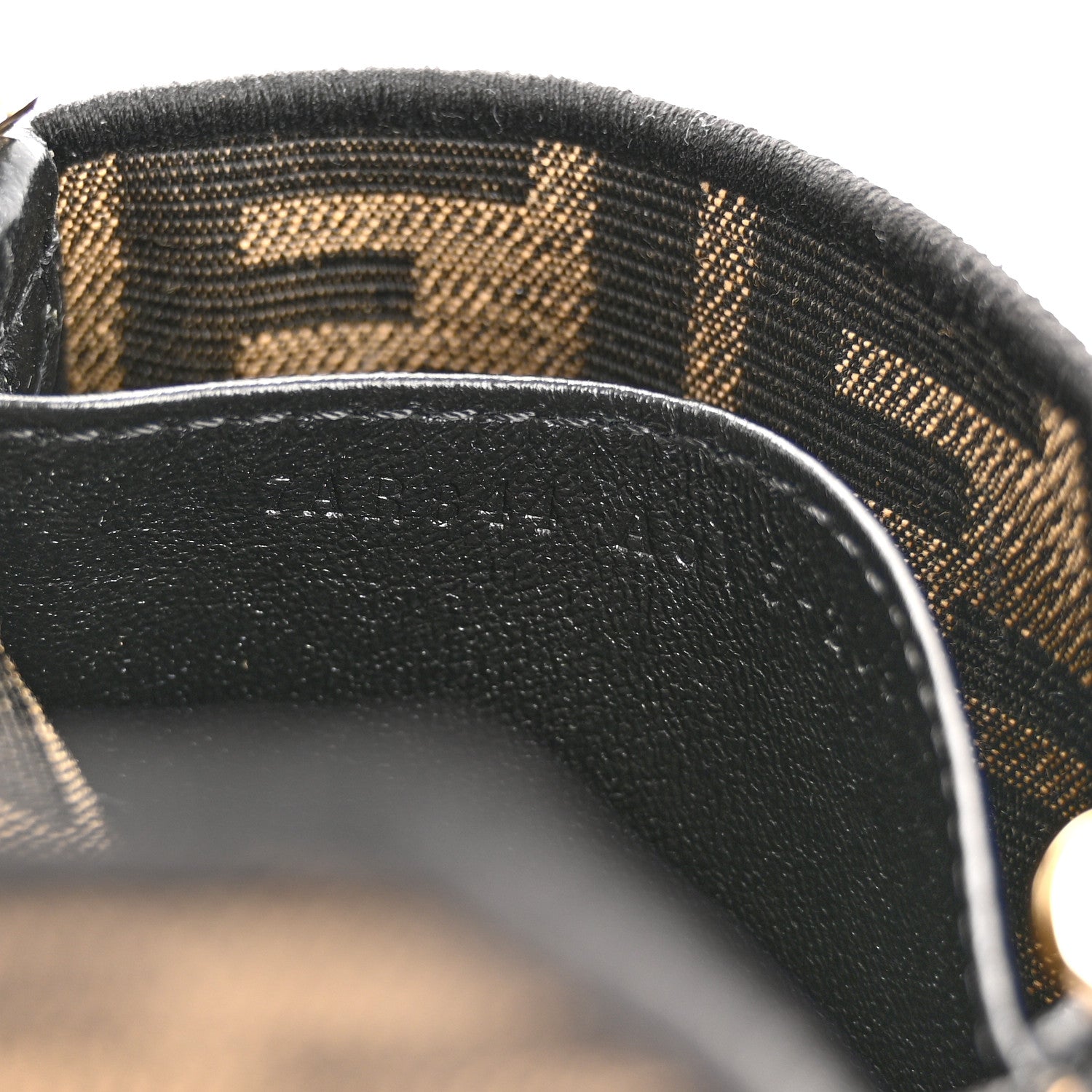 Fendi Fabric Jacquard FF 1974 Nano Baguette Charm Tobacco Moro Black 7 of 14