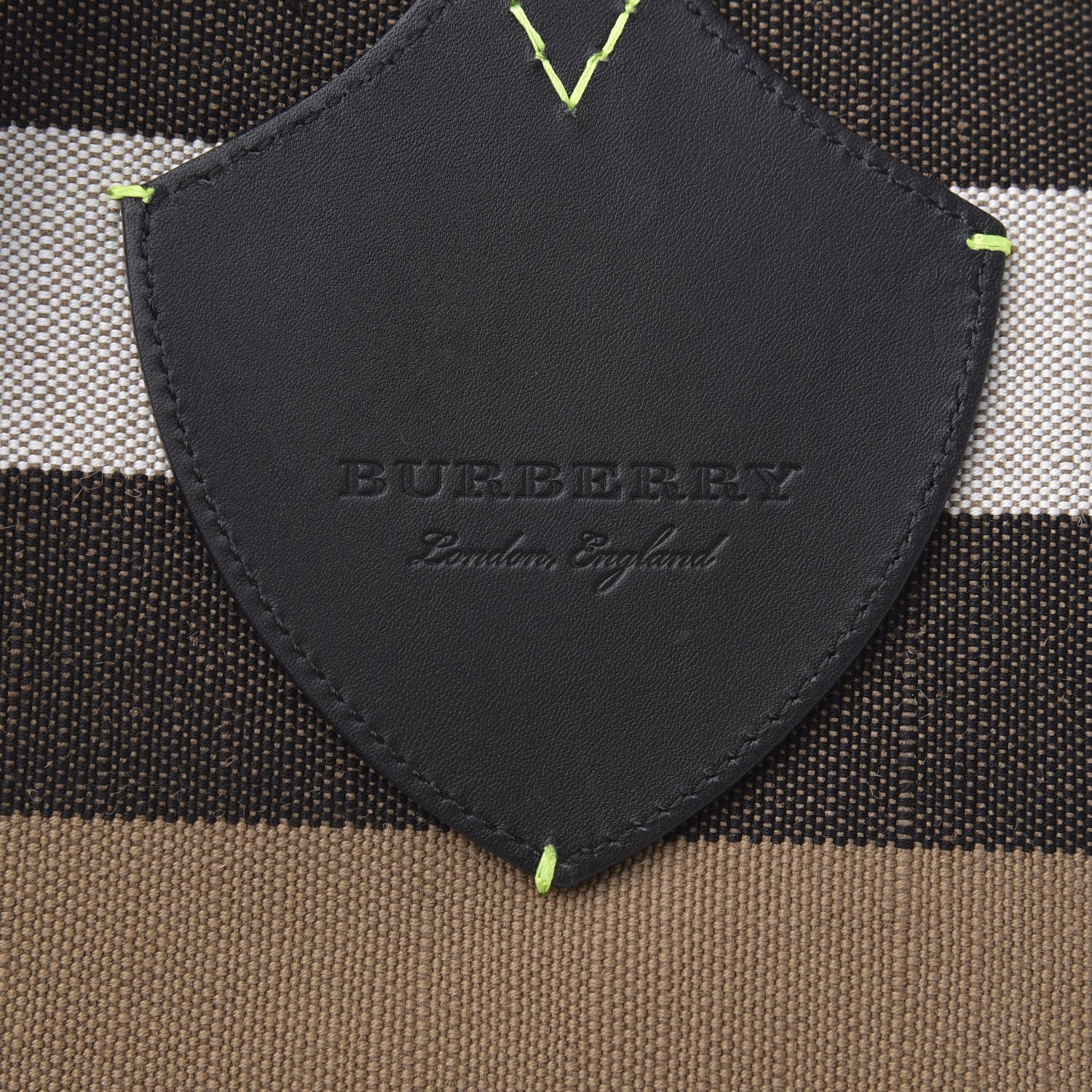 Burberry Canvas Mega Check Extra Large The Giant Reversible Tote Black Neon Yellow 12 of 18