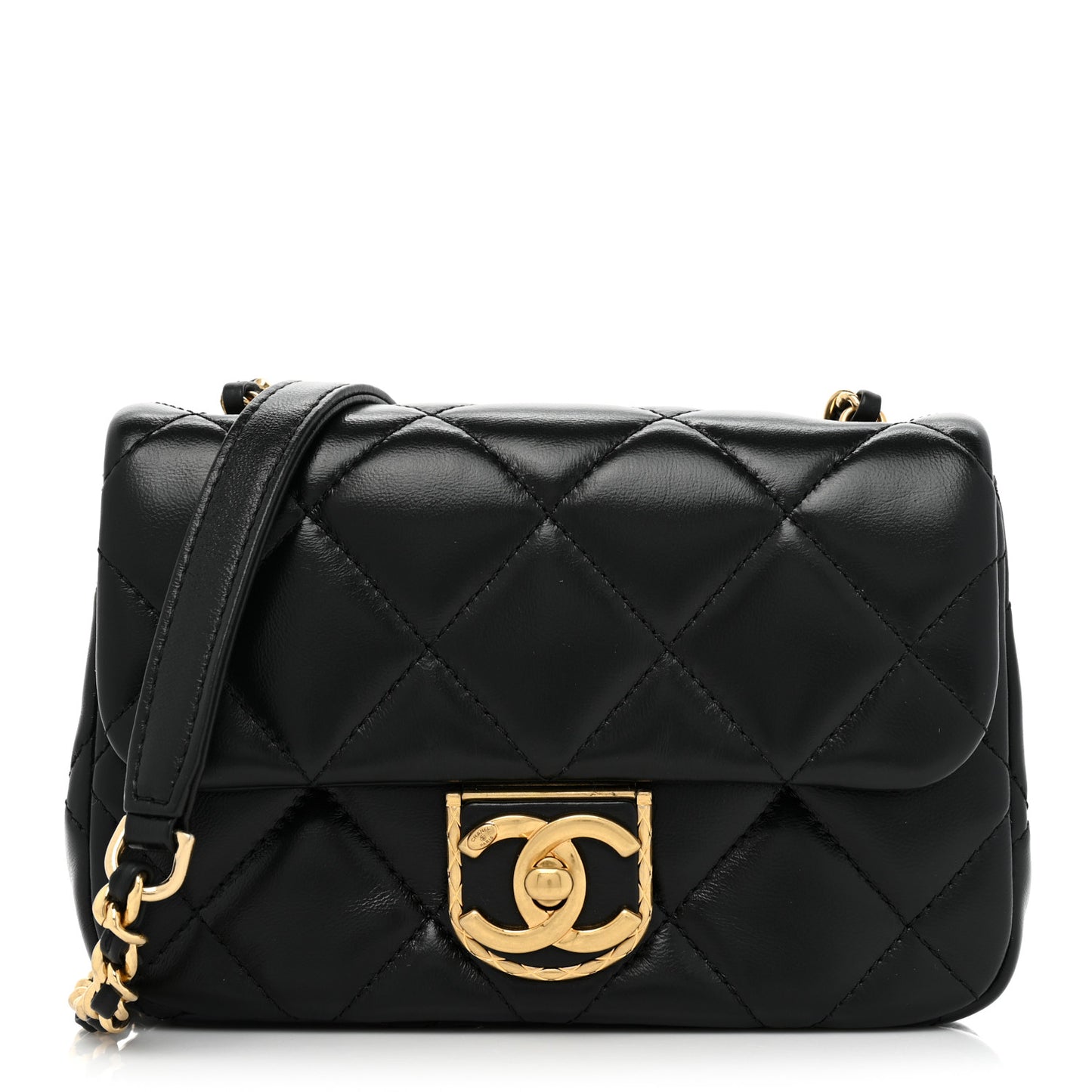 Lambskin Quilted Mini Flap Black