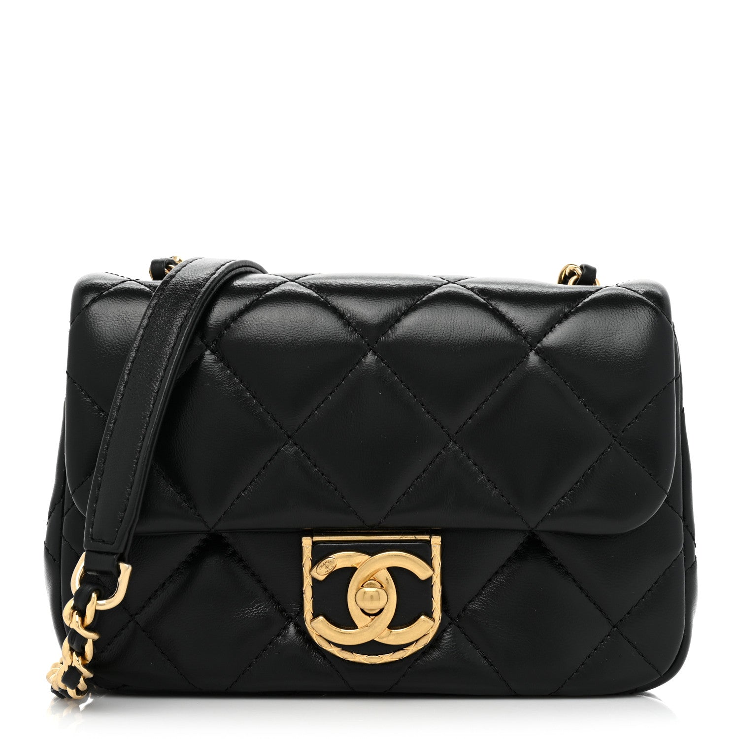 Chanel Lambskin Quilted Mini Flap Black 1 of 8