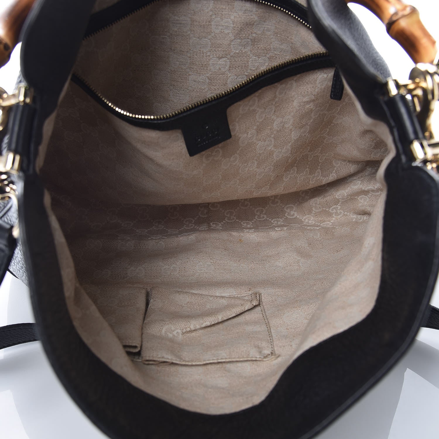 Gucci Pebbled Calfskin Medium Diana Bamboo Shoulder Bag Black 5 of 10