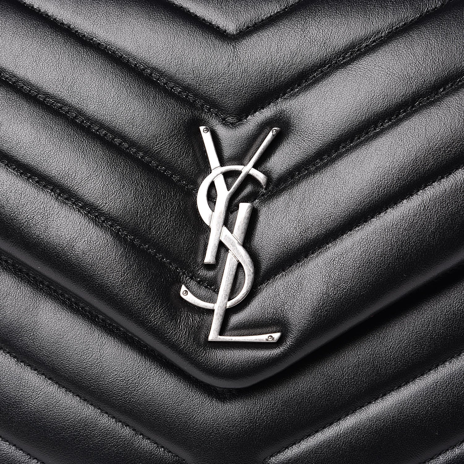 Saint Laurent Calfskin Y Quilted Monogram Medium Loulou Chain Satchel Black 10 of 11