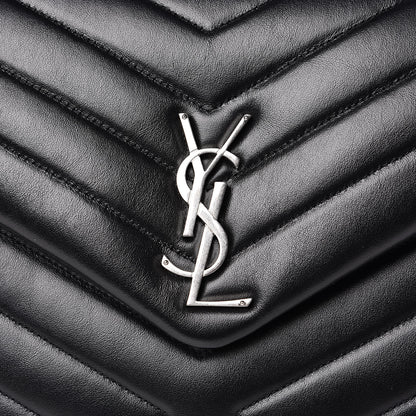 Saint Laurent Calfskin Y Quilted Monogram Medium Loulou Chain Satchel Black 10 of 11