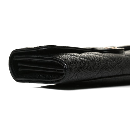 Chanel Caviar Quilted Large Gusset Flap Wallet Black 14 of 22