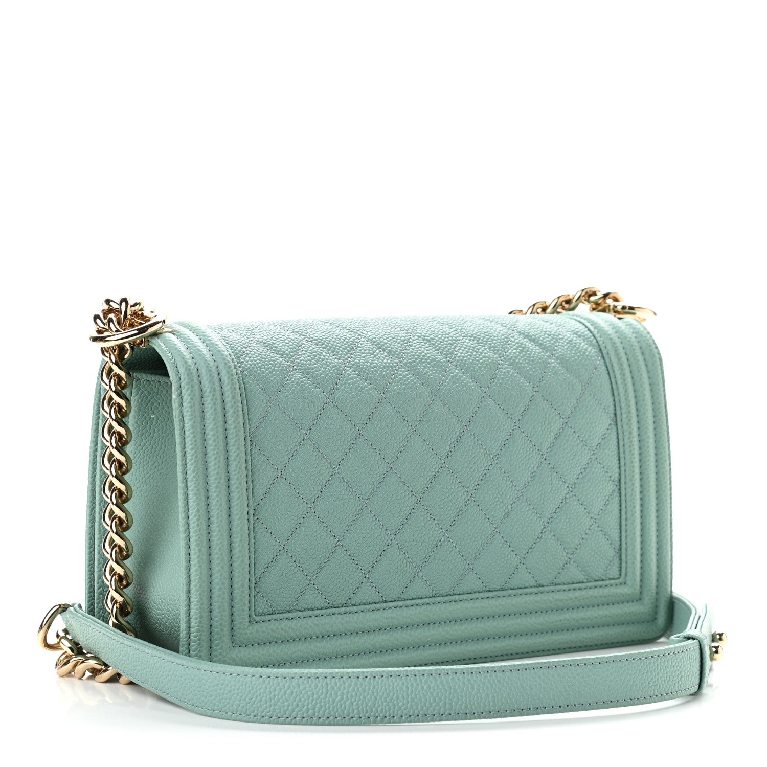 Chanel Caviar Quilted Medium Boy Flap Light Blue 3 of 15