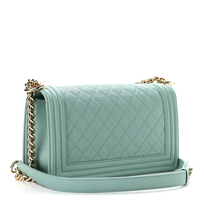 Chanel Caviar Quilted Medium Boy Flap Light Blue 3 of 15