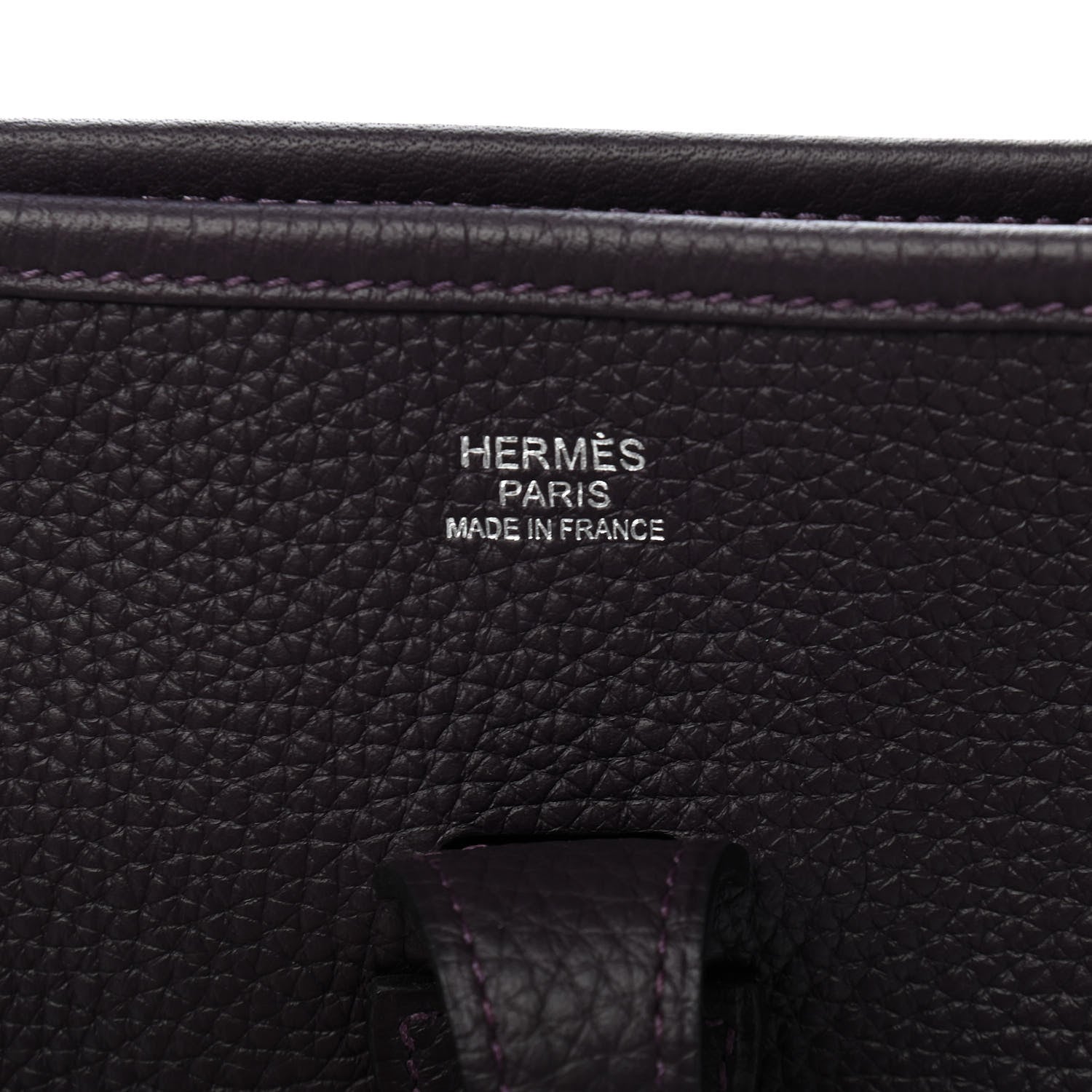 Hermes Taurillon Clemence Evelyne III PM Raisin 11 of 17