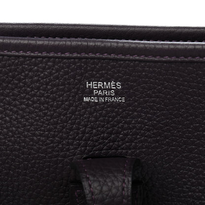 Hermes Taurillon Clemence Evelyne III PM Raisin 11 of 17
