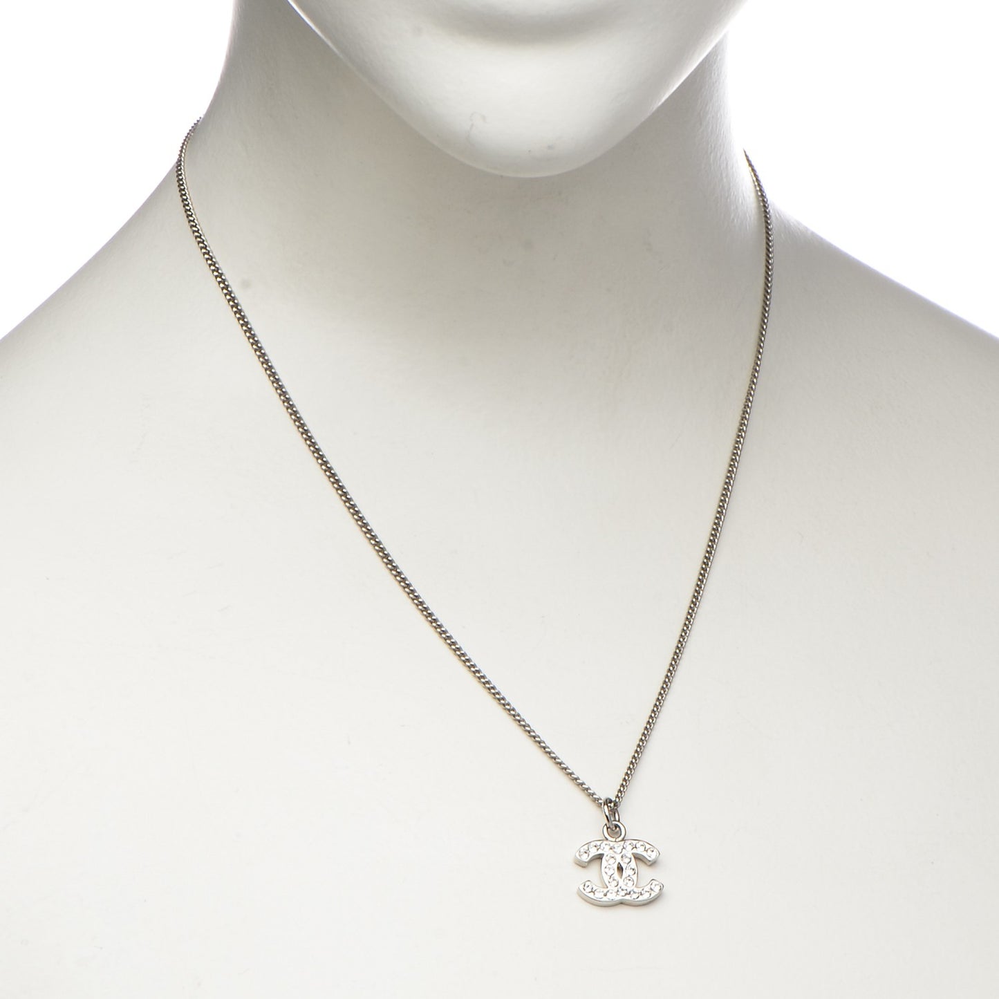 Crystal Timeless CC Necklace Silver