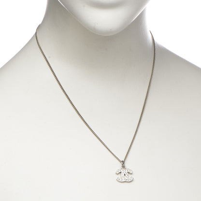 Chanel Crystal Timeless CC Necklace Silver 2 of 5
